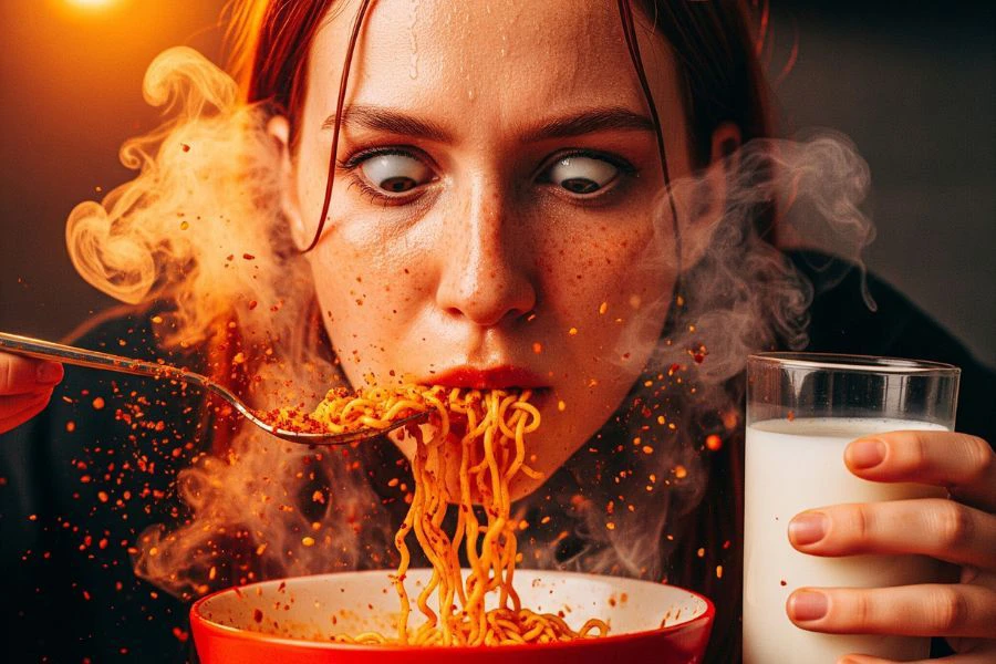Makanan pedas boleh memberi kesan psikologi baik positif seperti rasa puas dan lega atau negatif seperti cemas dan sukar tidur.