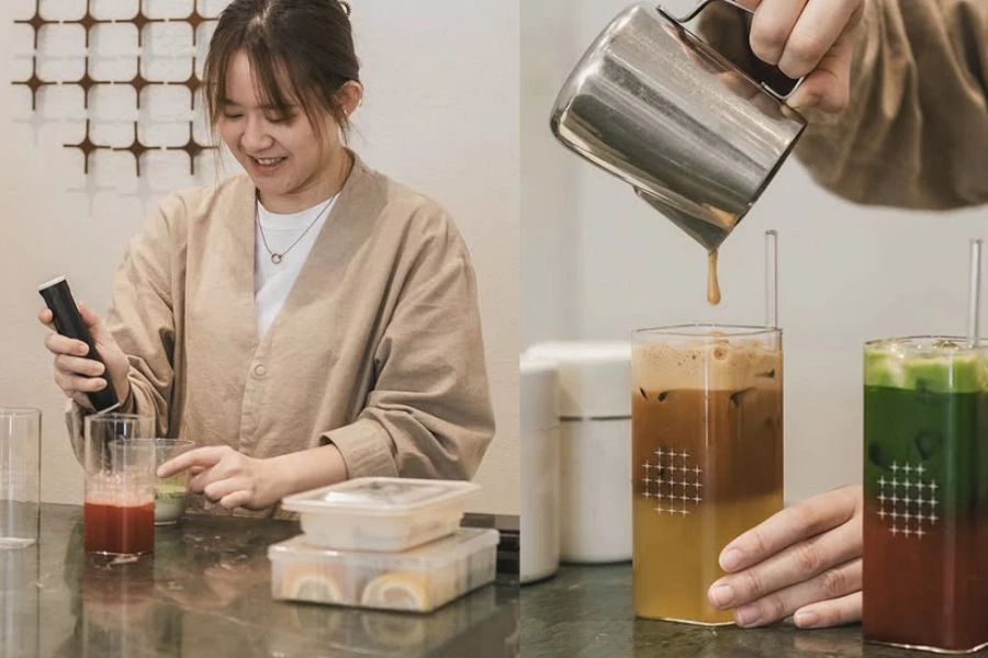 Pelanggan juga berpeluang untuk bereksperimen dengan minuman mereka. -Foto story.of.ono