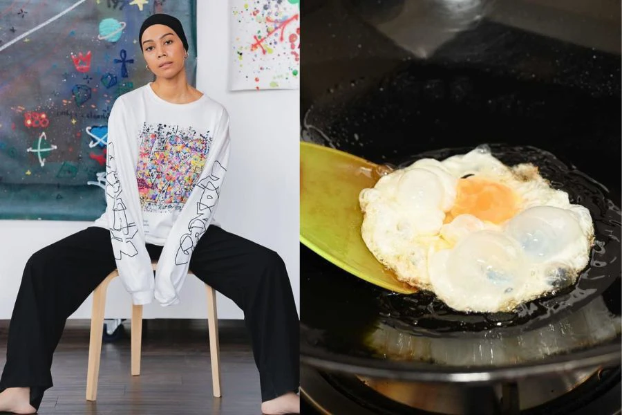 Insiden menggoreng telur sehingga terbakar menyebabkan Sakinah enggan lagi memasak di rumah.