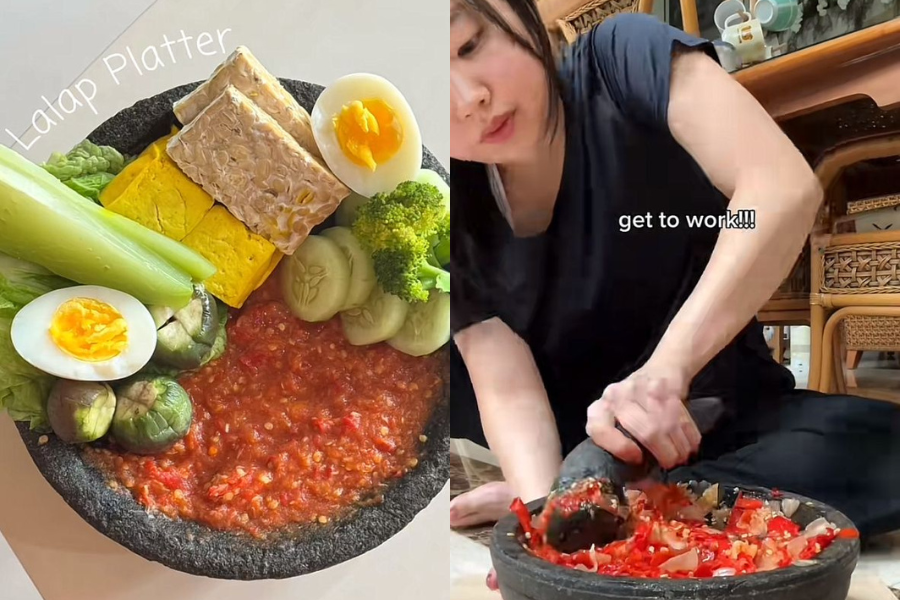 Hidangan ini bertambah menyelerakan apabila digabungkan dengan sambal giling yang pedas.