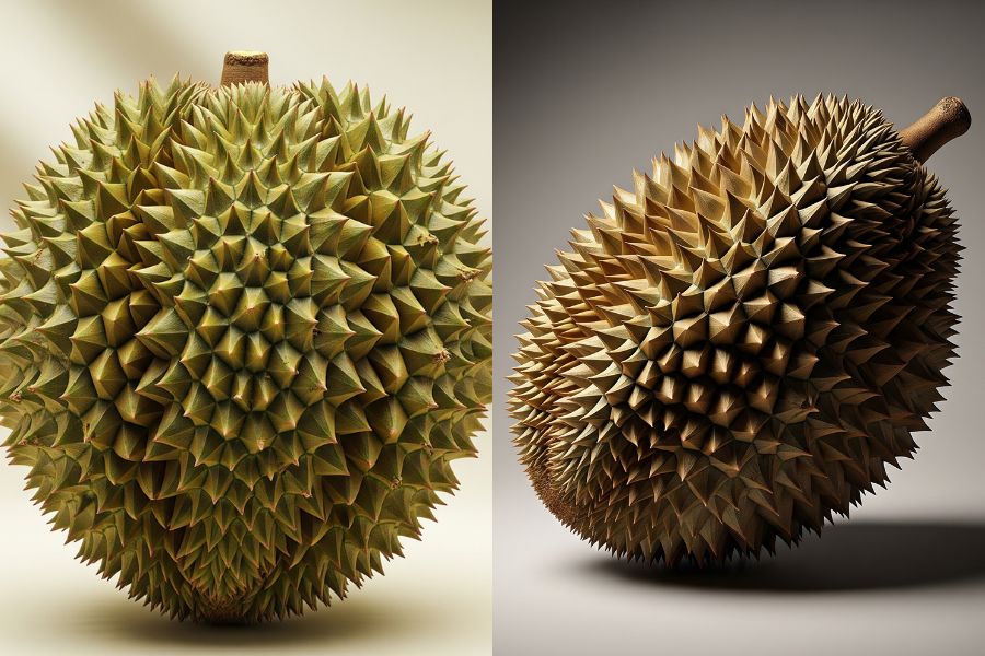 Durian berbentuk bulat biasanya lebih banyak isi.