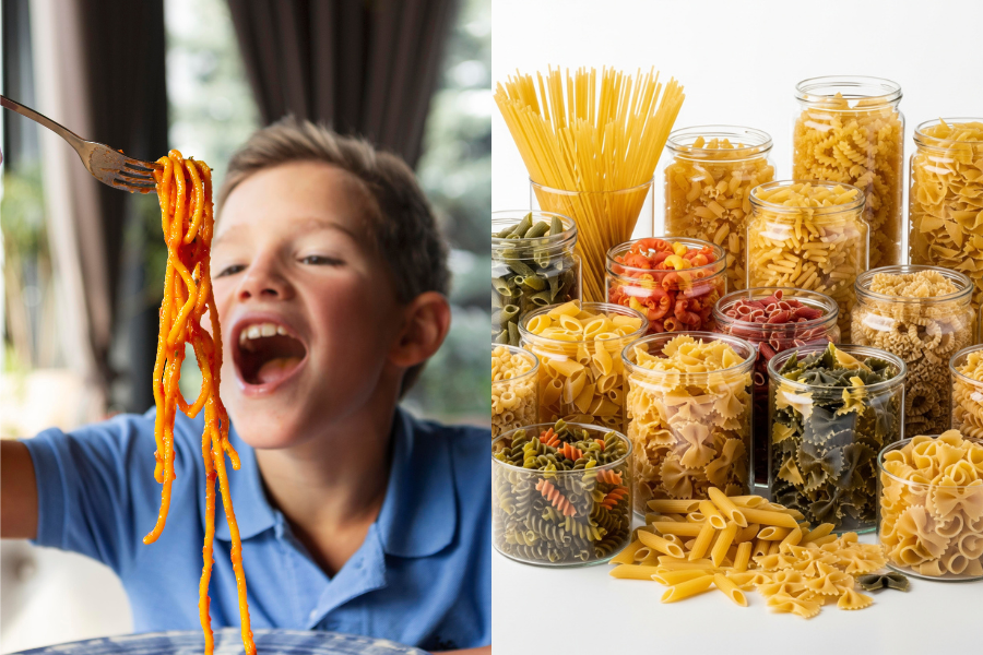 Pasta adalah salah satu sumber karbohidrat kompleks.