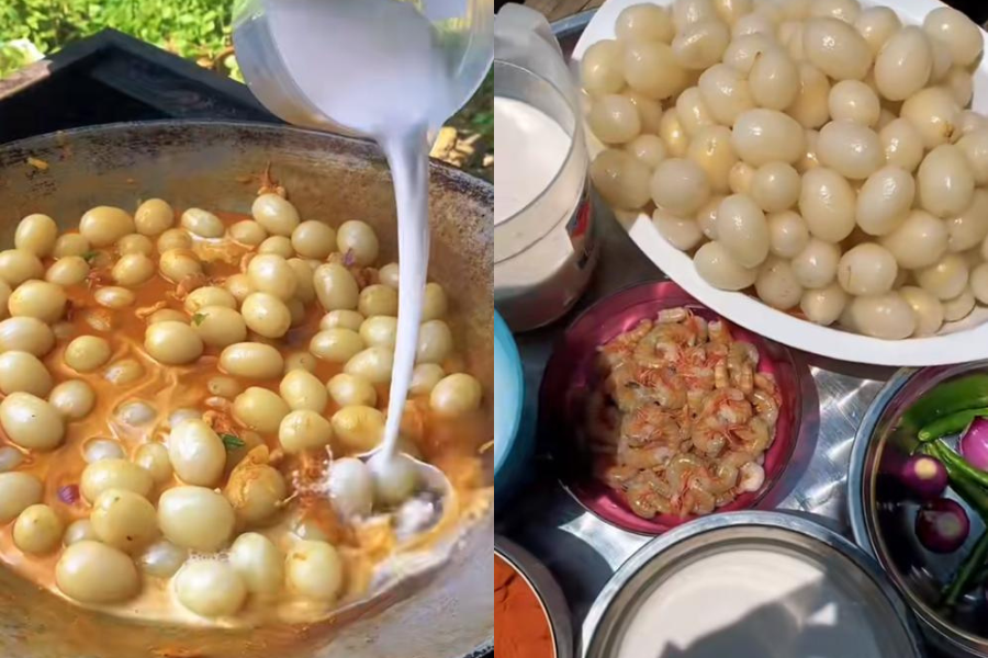 Gabungan rambutan dan udang segar menambahkan rasa unik dalam hidangan.
