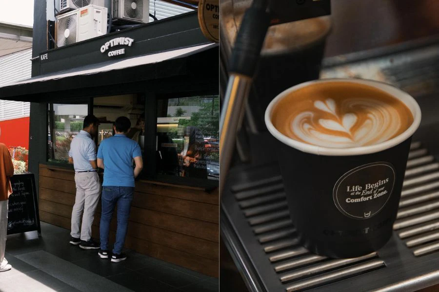 Espresso double shot ialah pilihan sempurna jika anda berkunjung ke kafe ini. - The Optimist Coffee