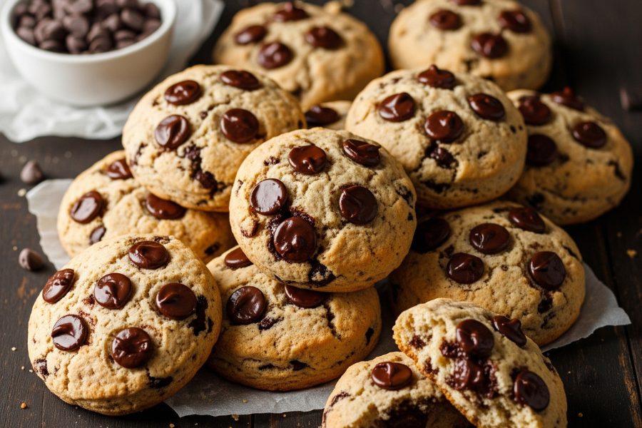 Biskut cip coklat pertama kali terhasil secara tidak sengaja oleh Ruth Wakefield pada tahun 1930.