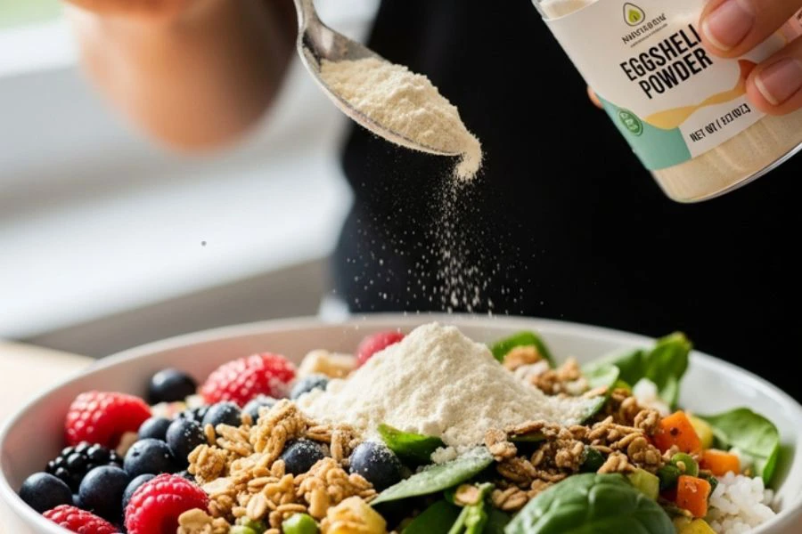 Campuran serbuk kulit telur dalam makanan dapat membantu menjaga kesihatan.