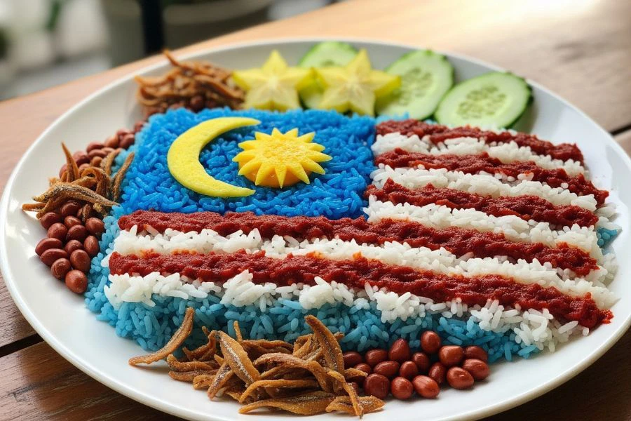 Nasi lemak dianggap sebagai makanan kebangsaan.