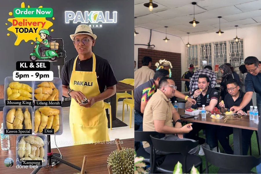 Varieti durian ditawarkan termasuklah durian kampung, kampung kahwin, DIOI dan Udang Merah.