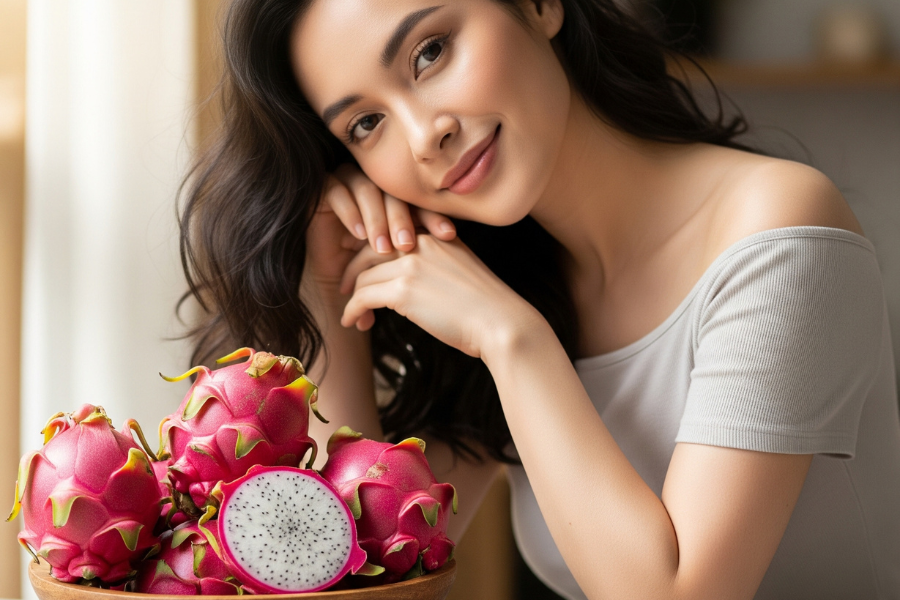 Antioksidan dalam buah naga berperanan untuk memproduksi kolagen supaya kulit tetap kekal tegang dan berseri.