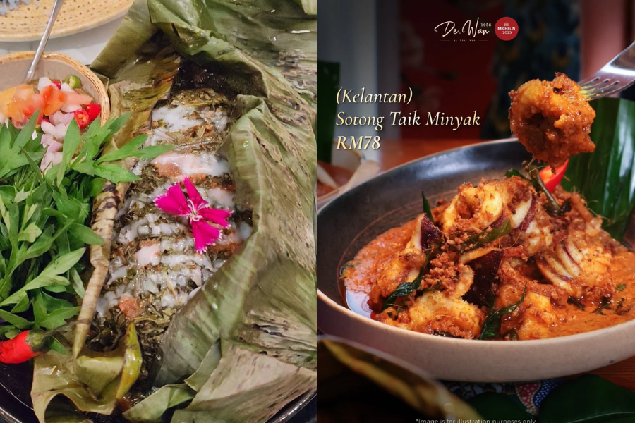 Botok-Botok Ikan dan Sotong Taik Minyak.