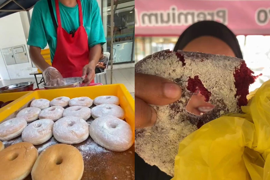 Setiap donut dihasilkan dalam tekstur lembut dan gebu.
