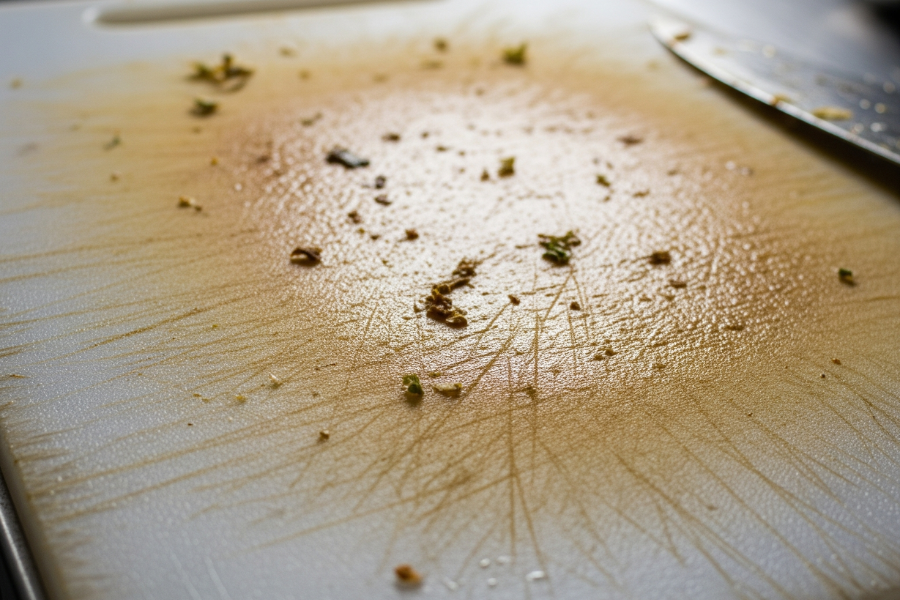 Calar pada papan plastik merisikokan mikroplastik masuk ke dalam makanan.