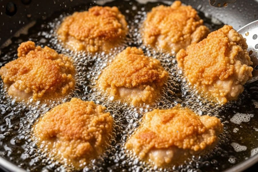 Teknik gorengan dua kali dapat menghasilkan ayam goreng enak dinikmati.