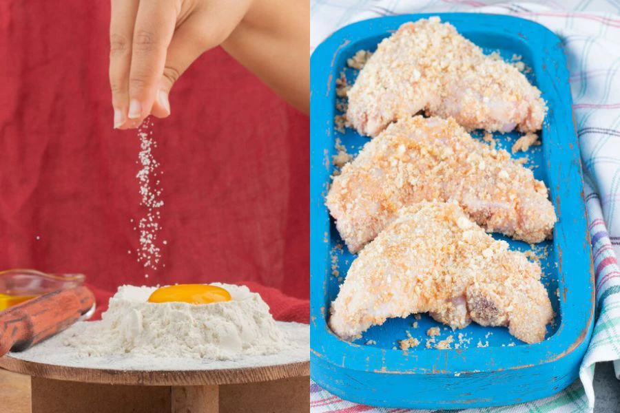 Jumlah tepung digunakan bergantung pada jumlah ayam.