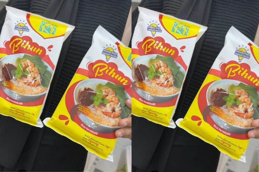 Bihun kari putih Penang ini boleh digoreng atau dimasak sup.