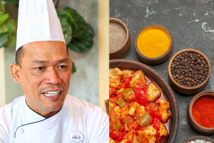 Chef Mohd Faizal berkongsi warna dan rasa asam pedas dari Johor dan Melaka juga berbeza.