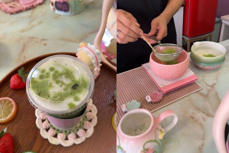 Minuman paling popular adalah matcha strawberry.