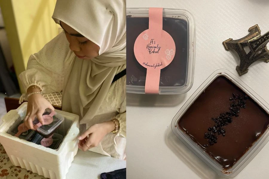 Kek batik dijual mendapat perhatian.