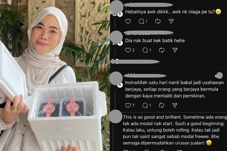 Netizen menyokong langkah gadis ini memulakan perniagaan kecil-kecilan.