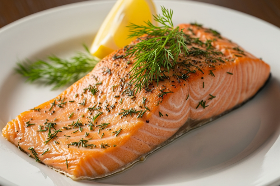 Asid lemak omega-3 dalam salmon membantu menstabilkan hormon.