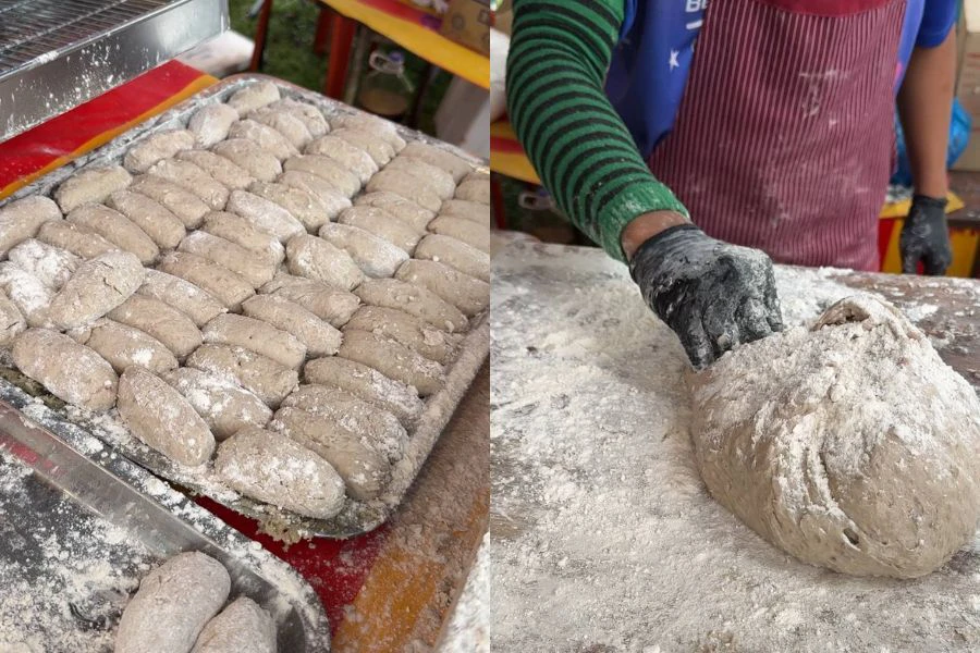 Keropok lekor ini menggunakan isi ikan sardin.