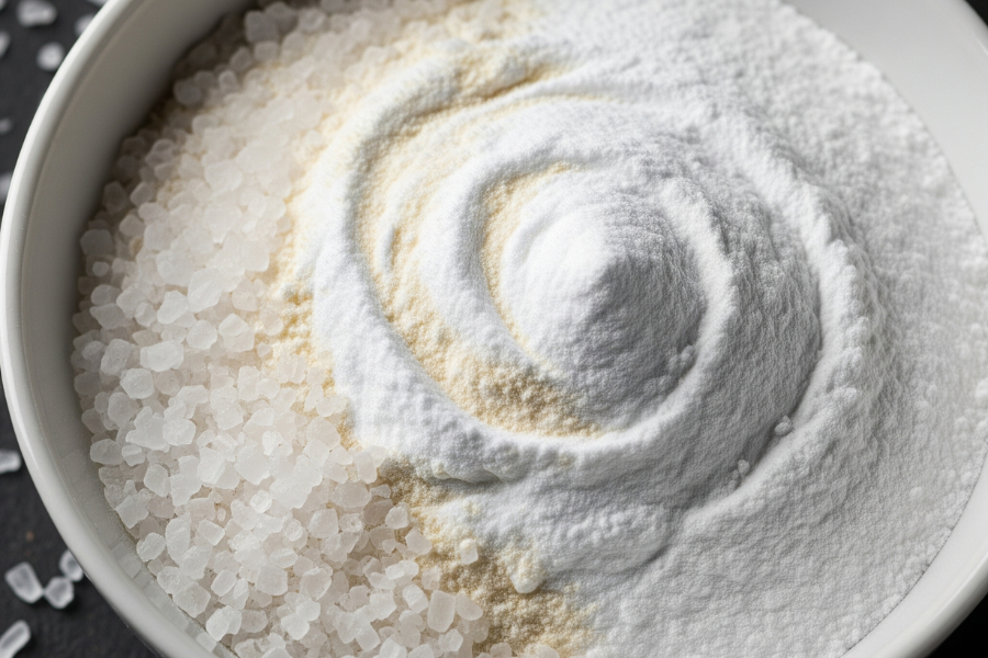 Kombinasi garam dan baking soda berkesan hilangkan bau bawang putih.