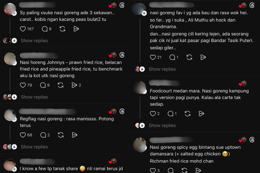 Perbincangan netizen di laman Thread.