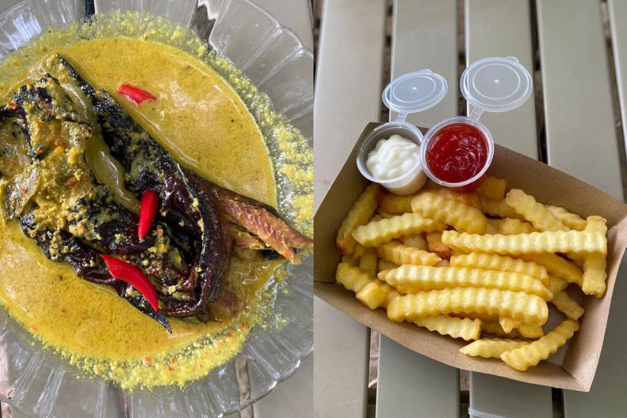 Aneka pilihan makanan ditawarkan buat pelanggan.