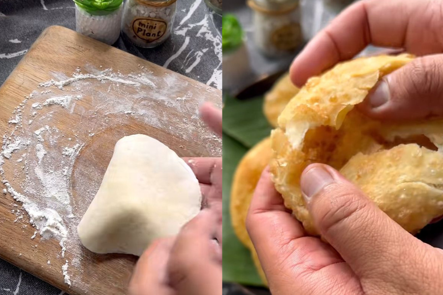 Roti puri sesuai dihidang bersama sambal sardin.