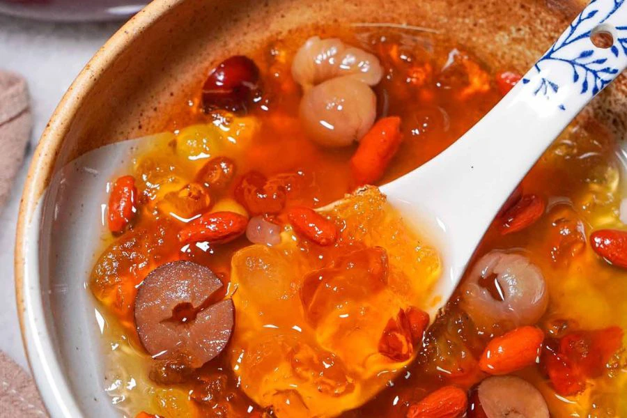 Pencuci mulut ini sangat popular dalam makanan tradisi kesihatan orang Cina.