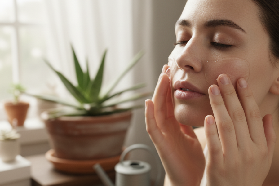 Gel (lendir) pada aloe vera telah terbukti melambatkan penuaan kulit.