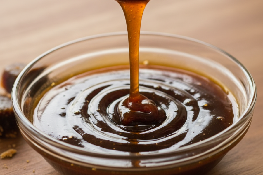 Tambahan kuah gula melaka menaikkan lagi rasa hidangan.