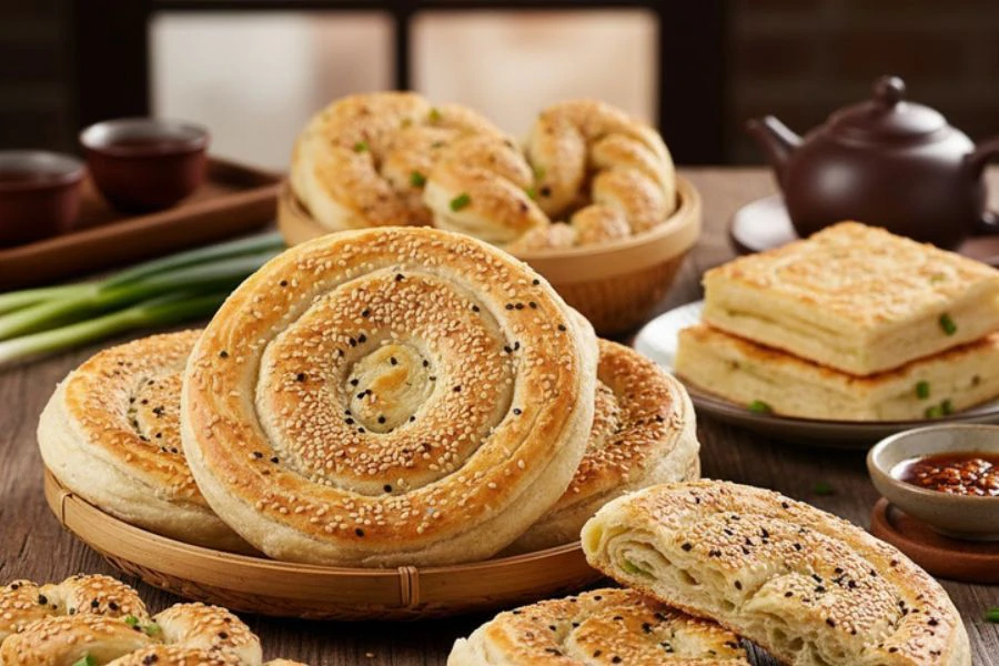 Shaobing menggoda selera kerana keharuman kerak bijan ditambah dengan kerangupan 18 lapisan kerak roti.