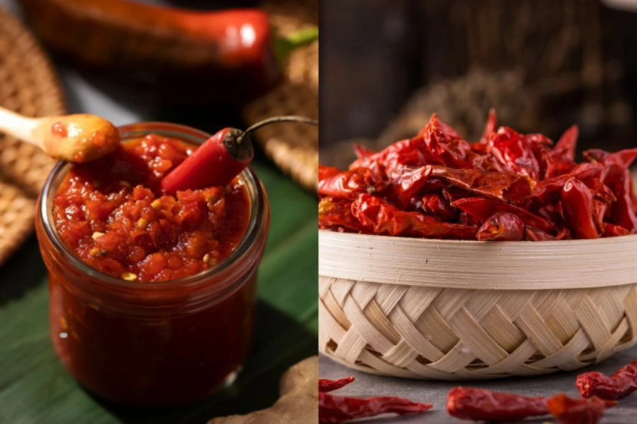 Pes lada kering antara bahan perlu ada di dapur.