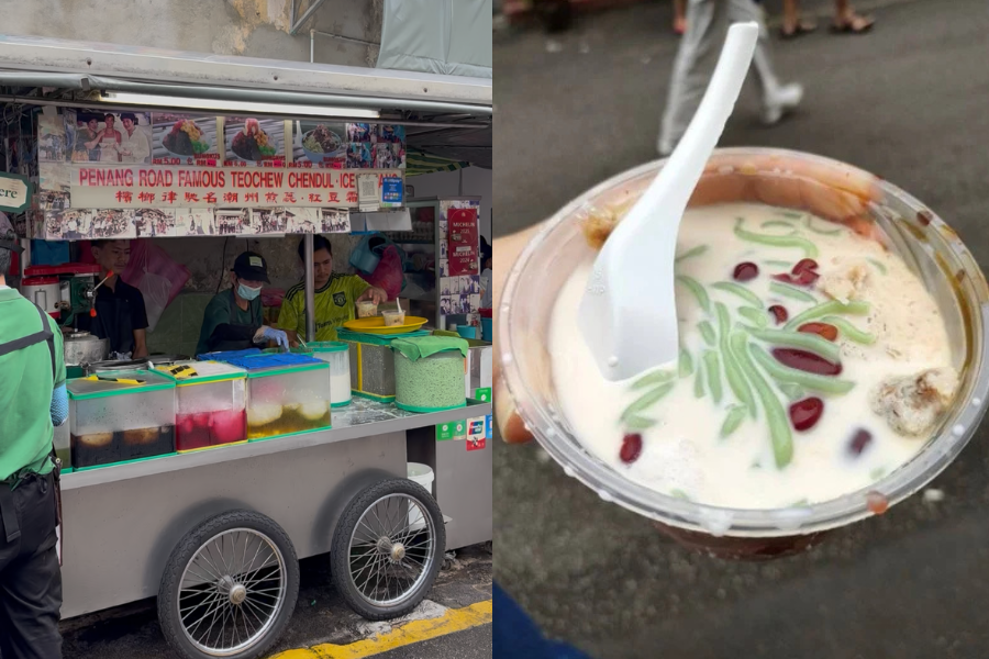 Gabungan cendol, santan, gula merah, kacang dan jagung sungguh menyegarkan tekak.