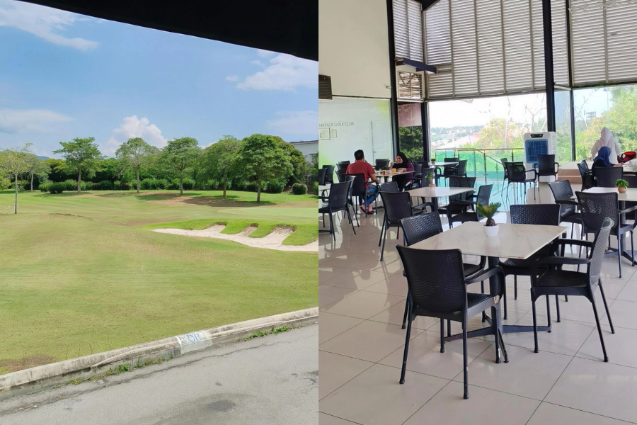 Pengunjung bakal menjamu sarapan di ruang makan yang luas sambil menikmati pemandangan padang golf menghijau.