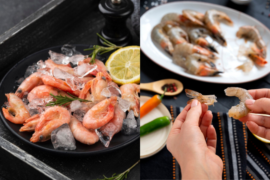 Gunting juga boleh digunakan sebagai alat memudah proses mengupas kulit udang.