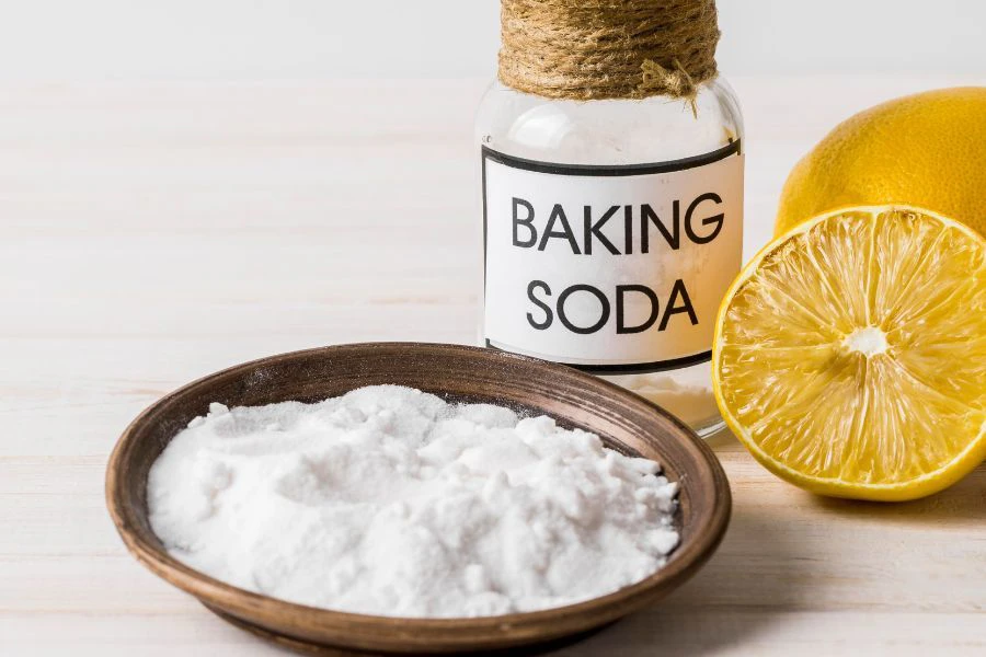Bancuhan baking soda pekat boleh disapu pada kawasan bermasalah dan gosok menggunakan berus.