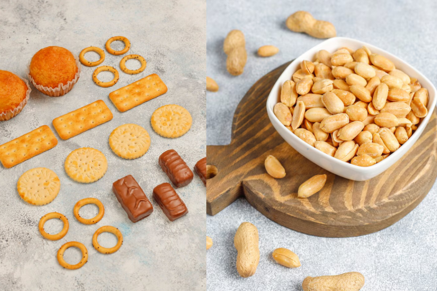 Kebanyakan snek disediakan dalam pesawat tinggi dengan kandungan garam.