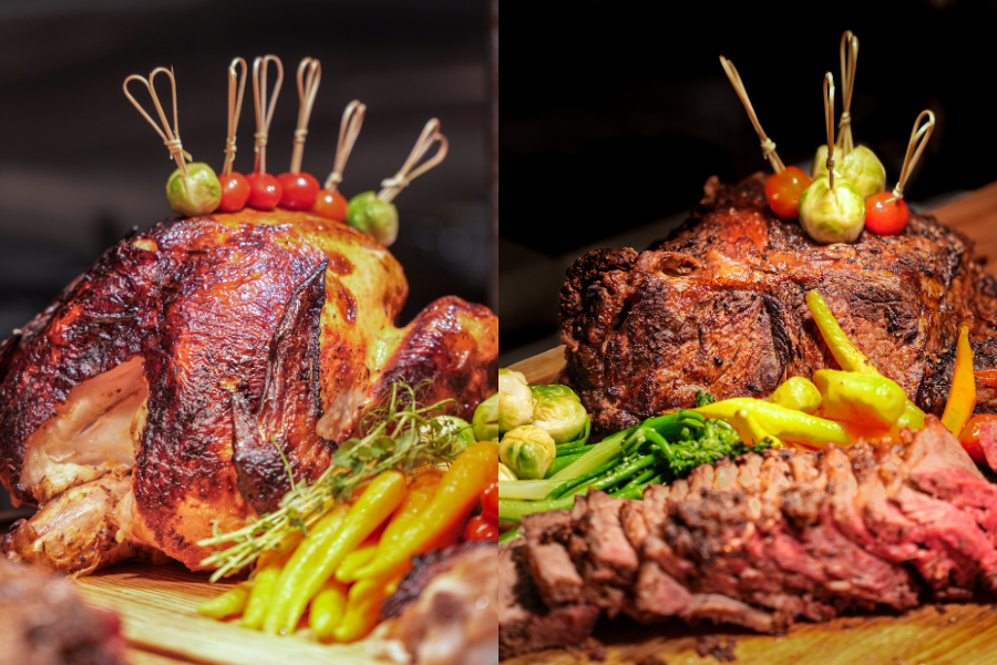 Ayam belanda panggang dan daging Australian striploin bakar merupakan antara menu istimewa yang disajikan.