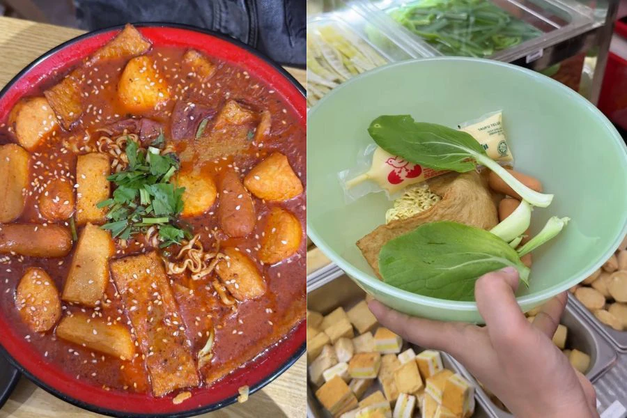 Pelanggan boleh 'menyelam' puas-puas dan jangan lupa cuba masakan kuah malatang pedas.