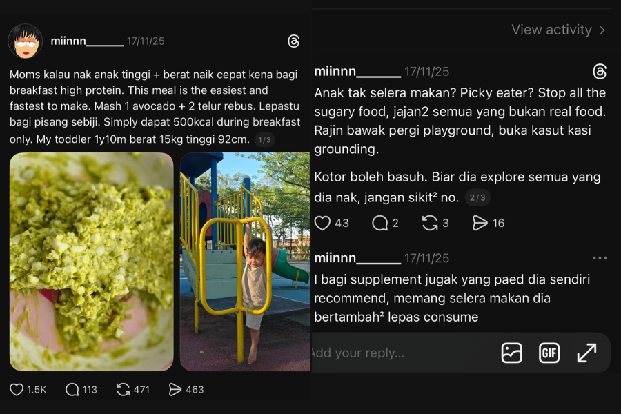 Perkongsian itu mencuri perhatian pengguna lain di laman Thread.