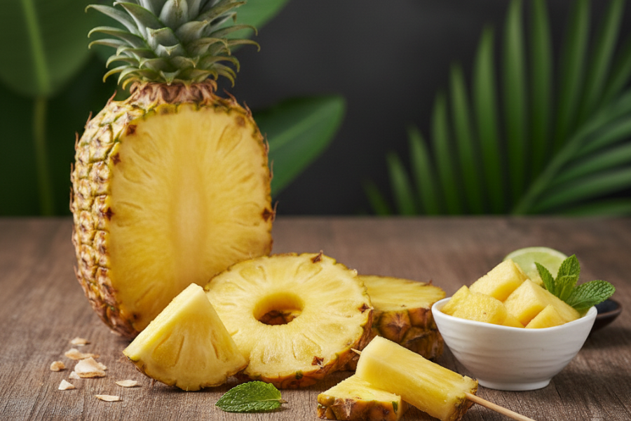 Nenas menambahkan kerangupan pada nasi goreng.