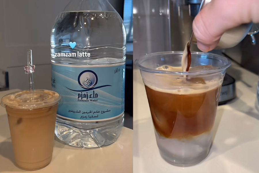 Wanita ini berseloroh di ruangan kapsyen video mengenai stok air zamzam dimilikinya.