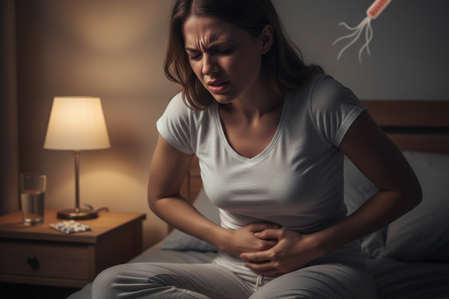 Yuli mengalami gejala demam panas, sakit perut serta muntah tanpa henti sehingga mengakibatkan kesihatannya merosot.