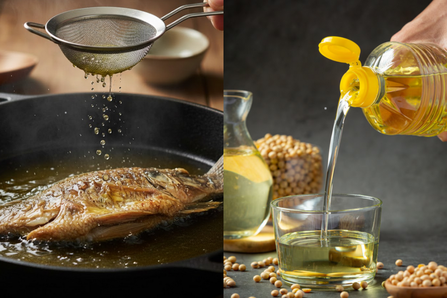 Pemilihan minyak juga penting bagi mengelak percikan tidak diingini.