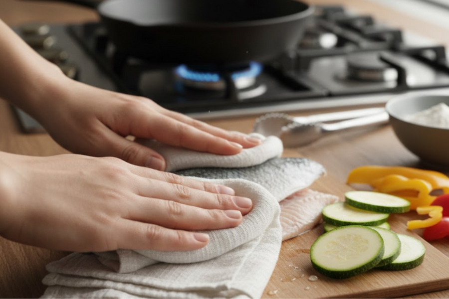 Kurangkan kelembapan guna tisu atau kain.