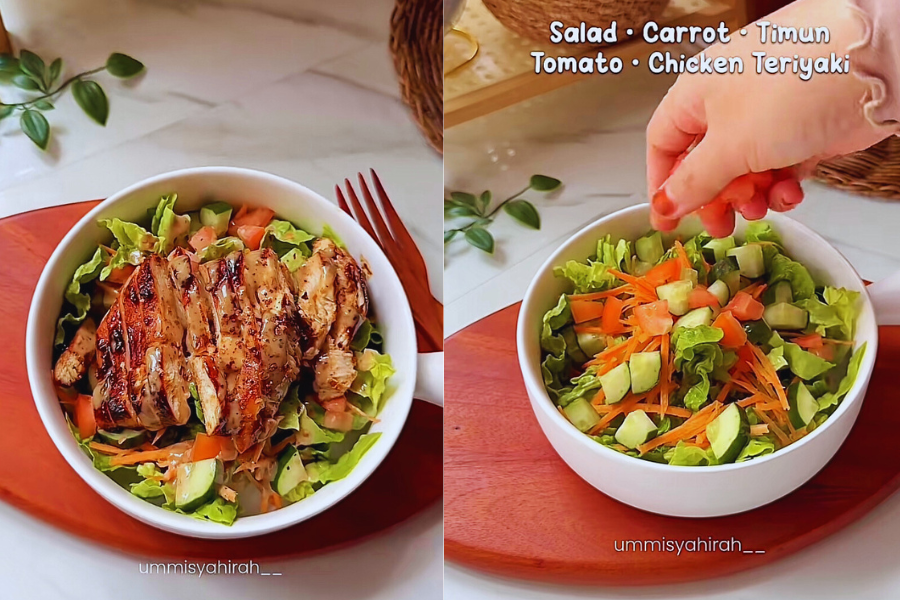 Resipi salad ayam teriyaki sesuai untuk individu mahu sarapan berkhasiat.