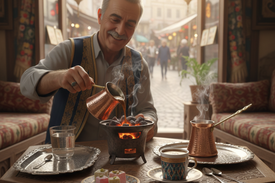 Masyarakat tempatan percaya menghidangkan kopi menjadi lambang keramahan dan kemesraan.