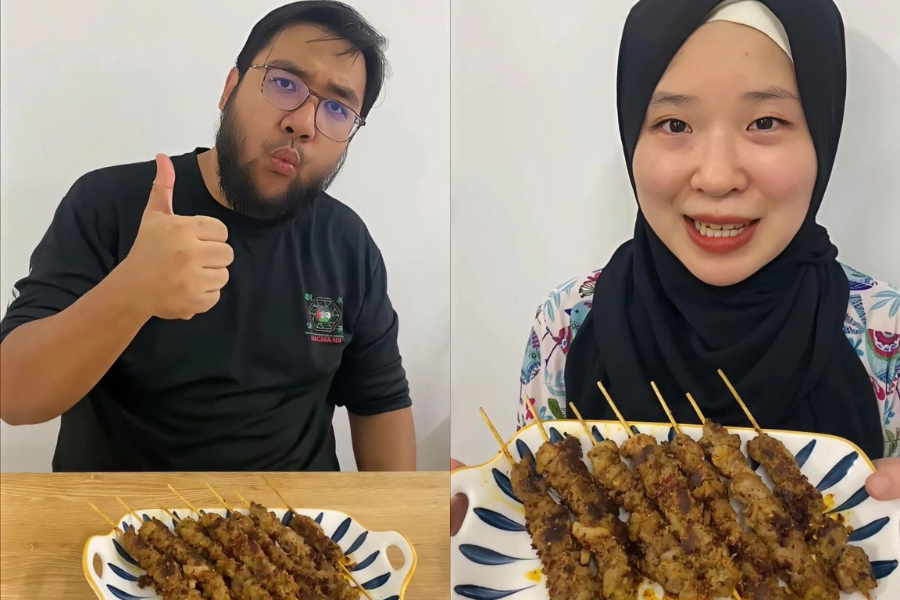 Antara resipi yang dikongsikan Aisha ialah sate kambing, Xin Jiang Lamb Skewers.
